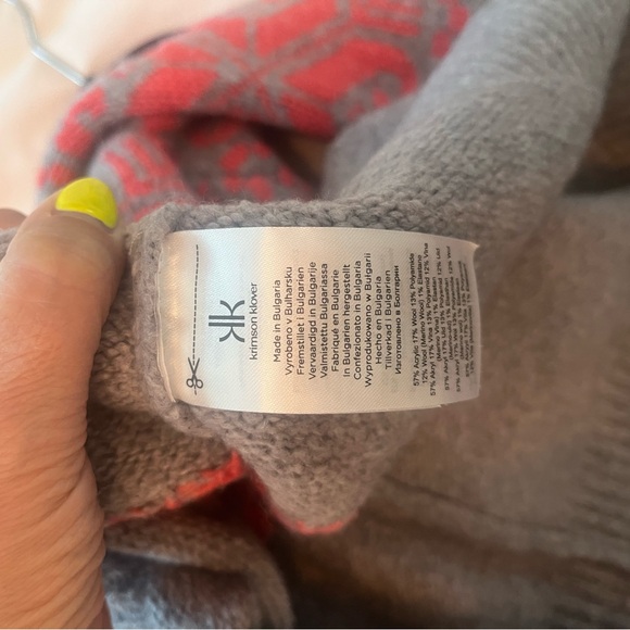 Krimson Klover Gray and Pink après Cowl Neck Sweater - Picture 5 of 6